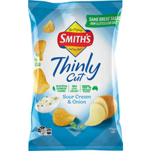 Smith's Thinly Cut Potato Chips Share Pack Sour Cream & Onion 175g