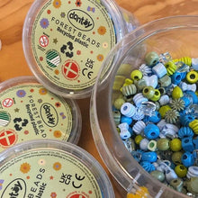Dantoy Large Pastel Recycled Beads Forest Colours 520pcs Arts and Craft Loose Parts Classroom Set Clearance 3yrs+