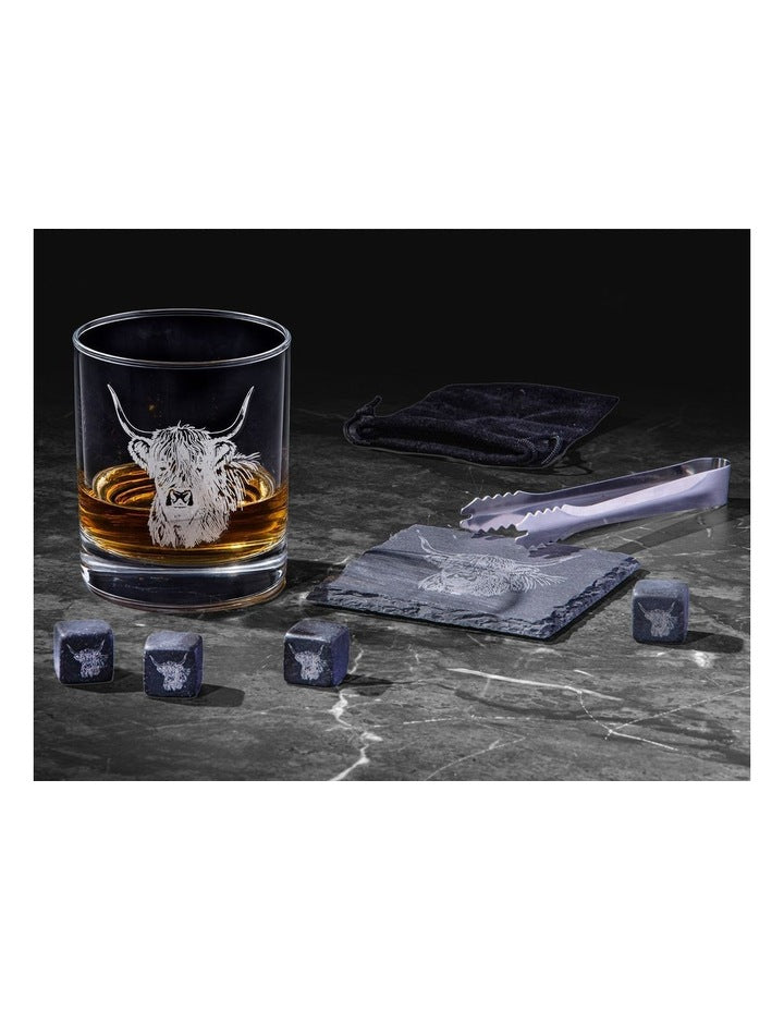 Whisky Business Highland Cow 9pce Set