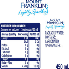 Mount Franklin Lightly Sparkling Water 450ml