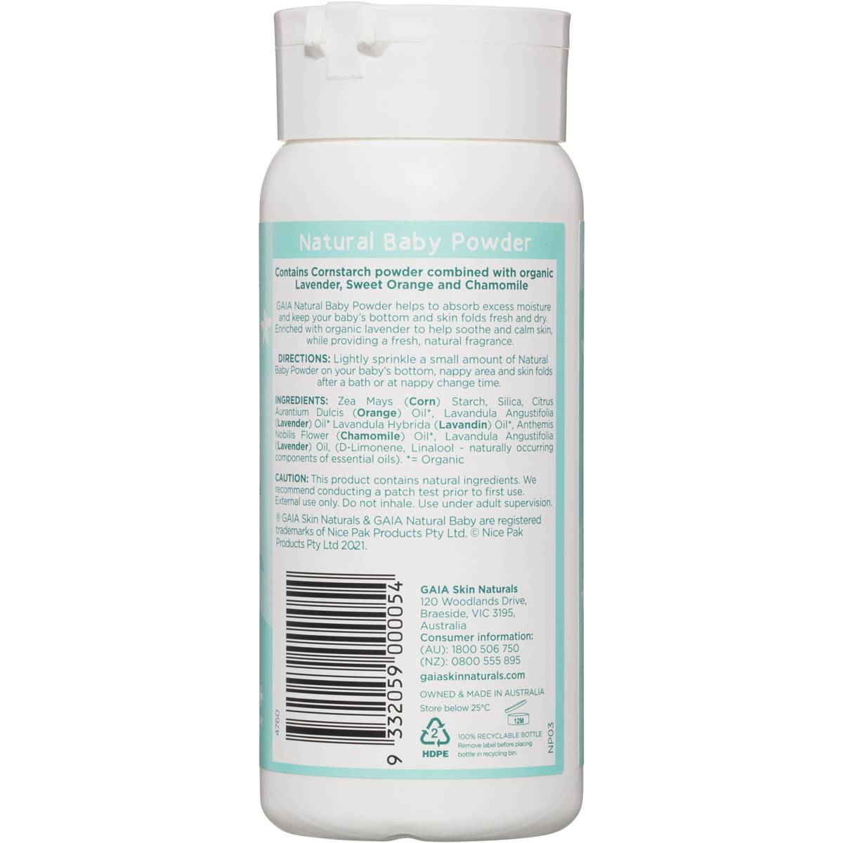 Gaia Talc Free Natural Baby Powder 100g