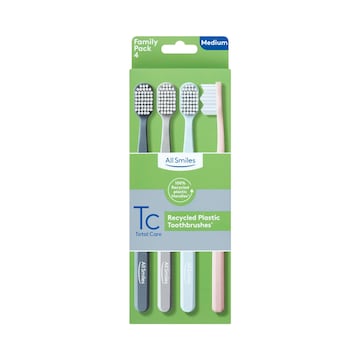 All Smiles Recycled Plastic Toothbrushes Medium 4 pack