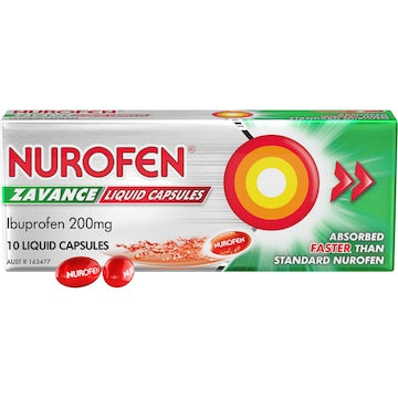 Nurofen Zavance Fast Pain Relief Liquid Capsules Ibuprofen 10 pack