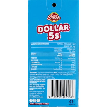 Dollar Sweets Sprinkles Fives 125g