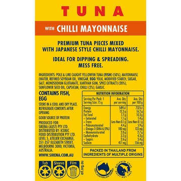 Sirena Snacking Tuna Chilli & Mayonnaise 75g