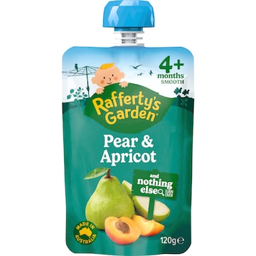 Rafferty's Garden Baby Food Pouch Pear & Apricot & Nothing Else 4+ Months 120g