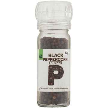 Woolworths Pepper Grinder Black Peppercorn 50g