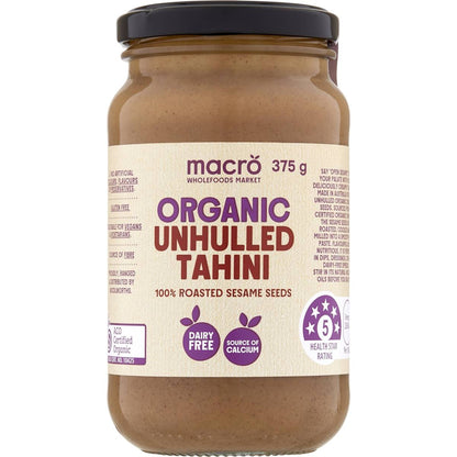 Macro Organic Unhulled Tahini Spread 375g
