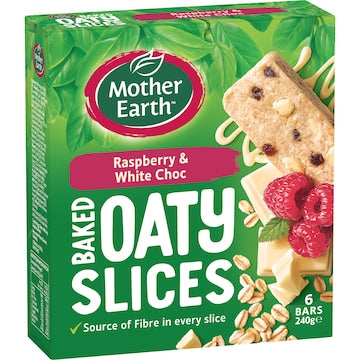 Mother Earth Golden Baked Oaty Slice Raspberry Chocolate 40g x 6 pack