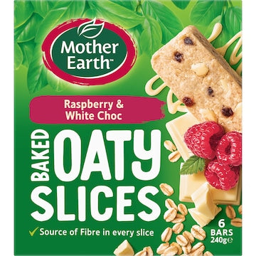 Mother Earth Golden Baked Oaty Slice Raspberry Chocolate 40g x 6 pack
