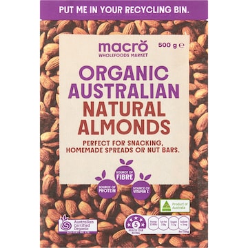 Macro Organic Almonds 500g