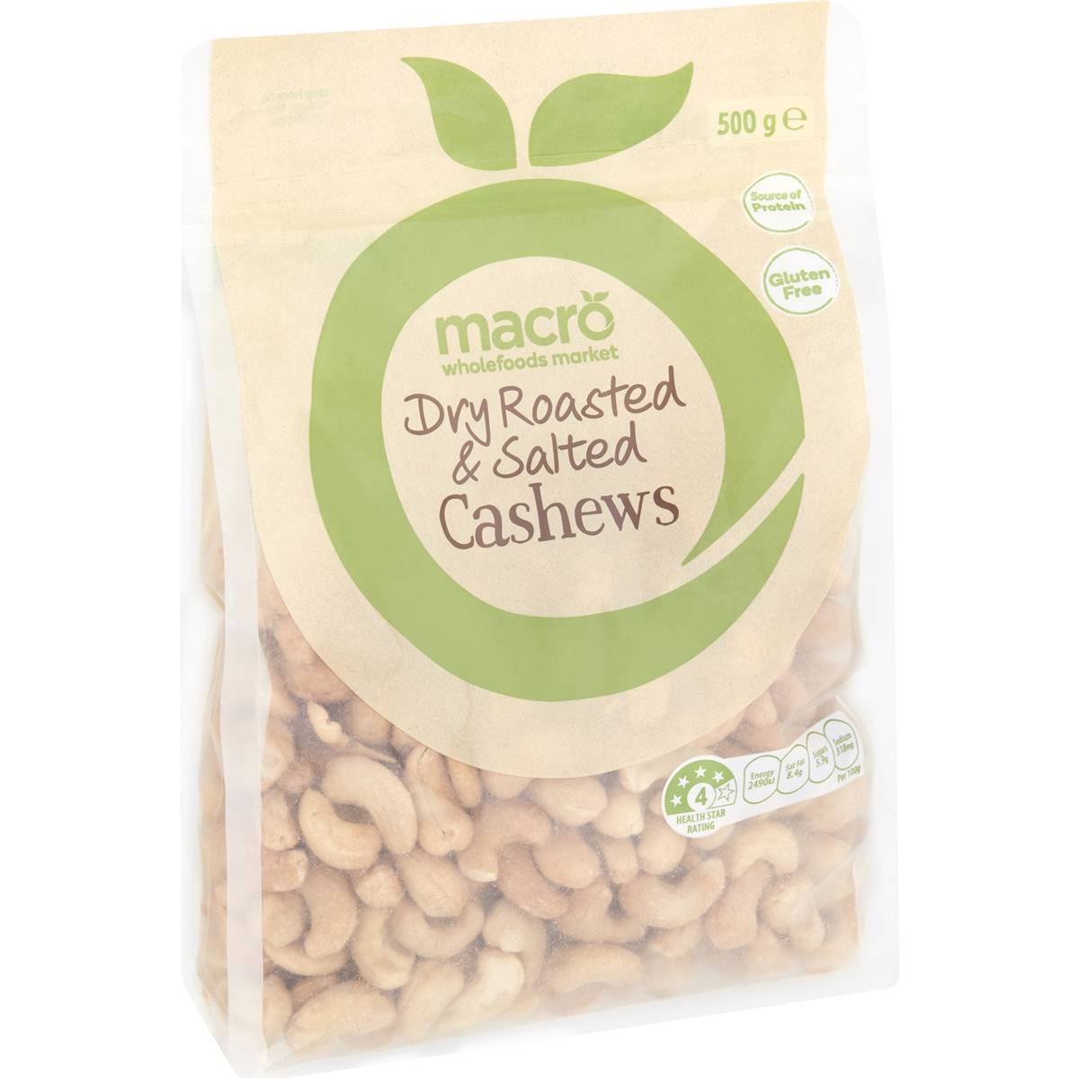 Macro Dry Roasted & Salted Cashews Nuts 500g