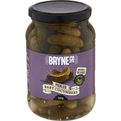 Bryne Co Pickled Baby Cucumbers 500g