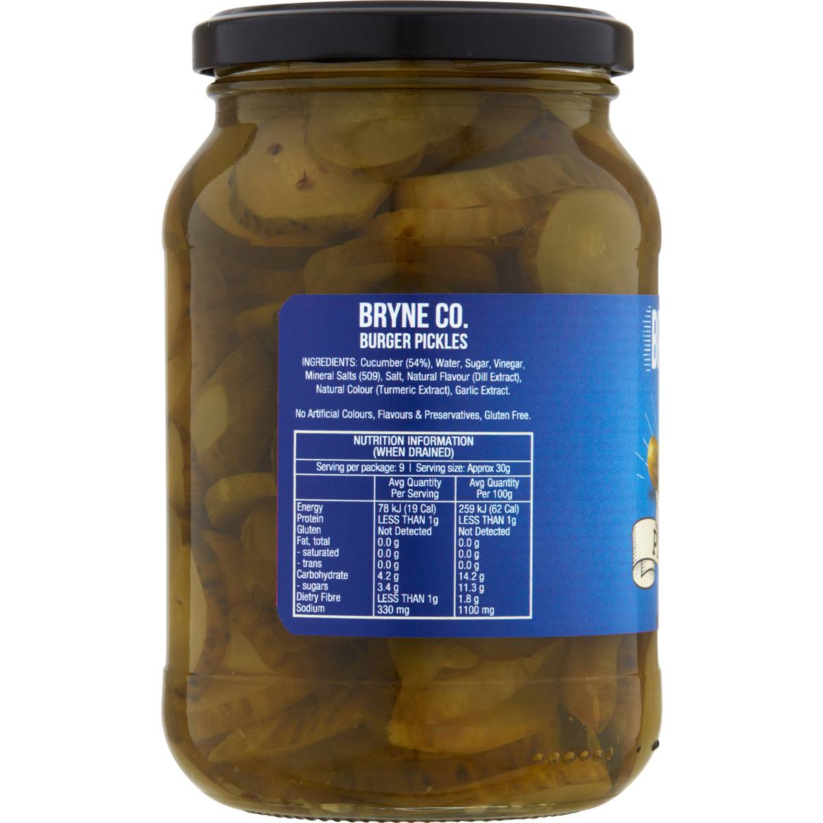 Bryne Co Burger Pickles 500g