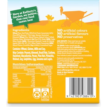 Rafferty's Garden Banana Snack Bars With Real Fruit 12+ Months 8 pack