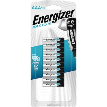 Energizer Max Plus High Performance AAA Alkaline Batteries 10 Pack