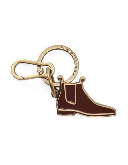 Boot Enamel Keyring in Chestnut