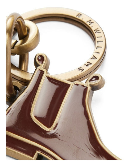 Boot Enamel Keyring in Chestnut