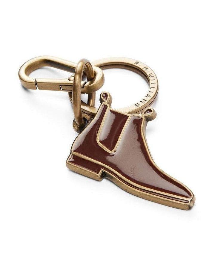 Boot Enamel Keyring in Chestnut