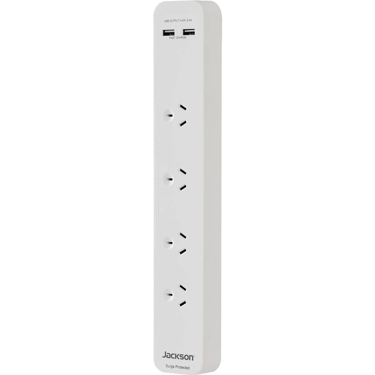 Jackson Protected Powerboard With 2x Usb Charging Outlets Each