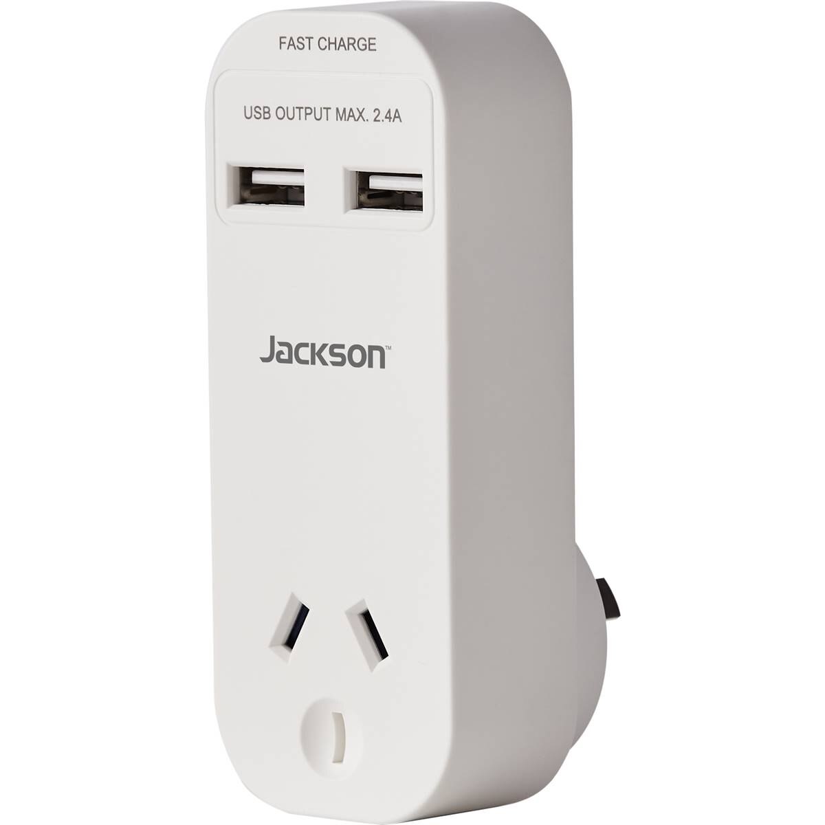 Jackson 2 Outlet Usb Charger With Mains Outlet Each