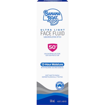 Banana Boat SPF 50+ Ultra Light Face Fluid Sunscreen Lotion 50mL