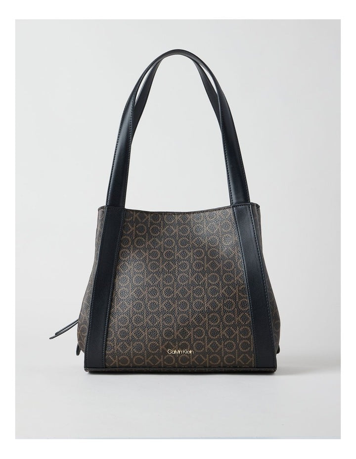 Masie Tote Bag in Brown/Khaki/Black