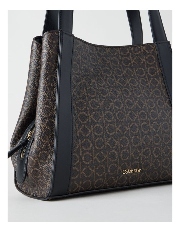 Masie Tote Bag in Brown/Khaki/Black