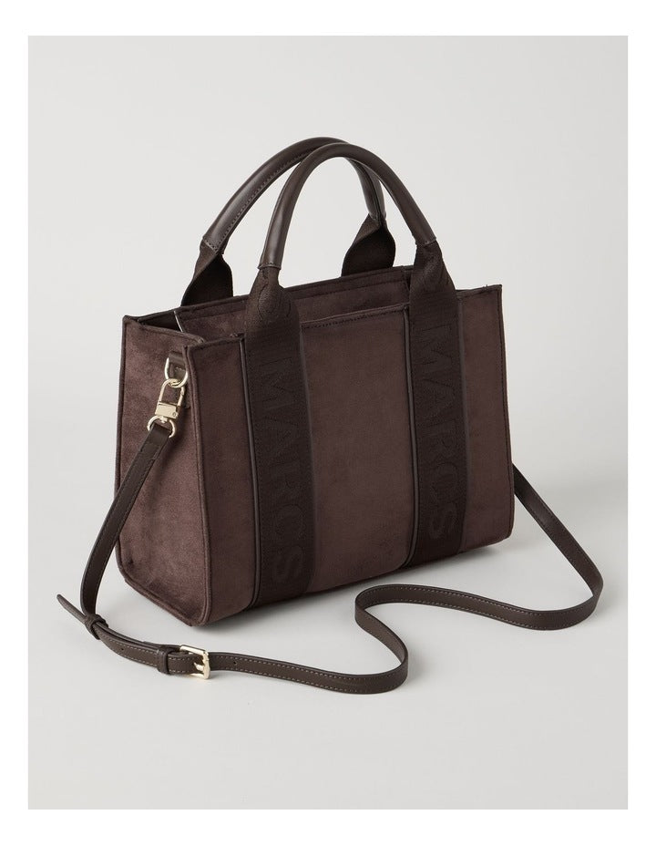 Barbados Suede Tote Bag in Chocolate