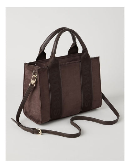 Barbados Suede Tote Bag in Chocolate