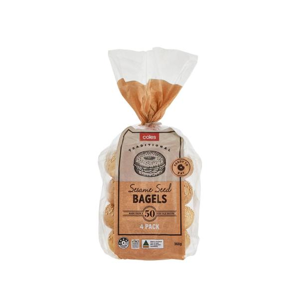 COLES BAGEL SESAME 4 PACK