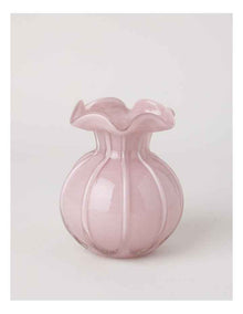 Heritage Glass Tulip Vase 17cm in Pink