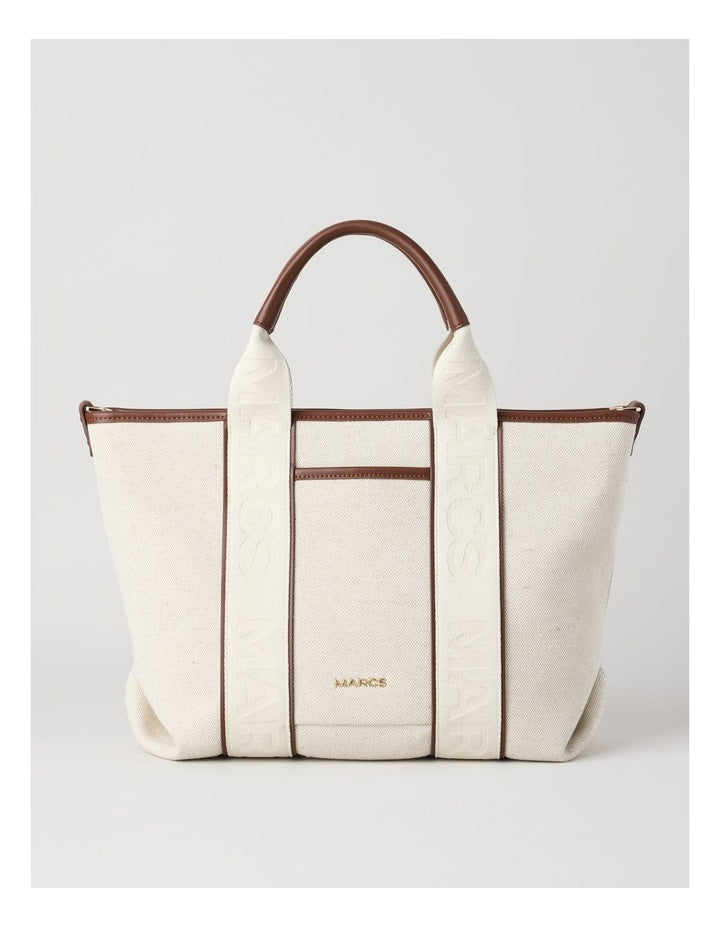 Sardegna II Tote Bag in Natural and Choc