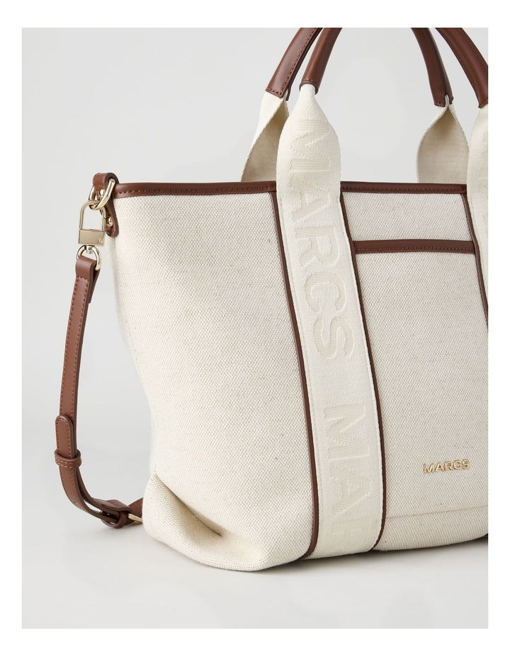 Sardegna II Tote Bag in Natural and Choc