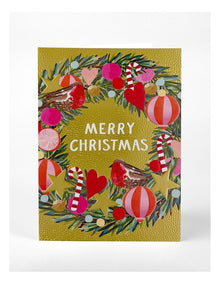 Charity Boxed Christmas Cards - Robin Wreath