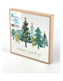 Charity Boxed Christmas Cards - Forest Green