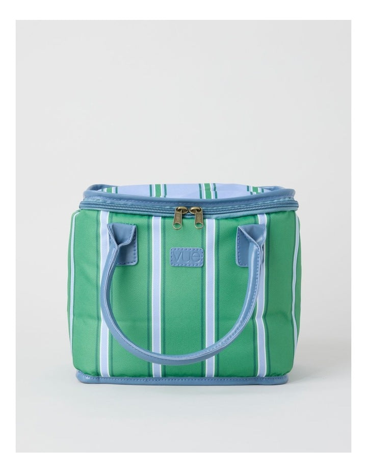 Arlo Square Lunch Bag in Green Stripe