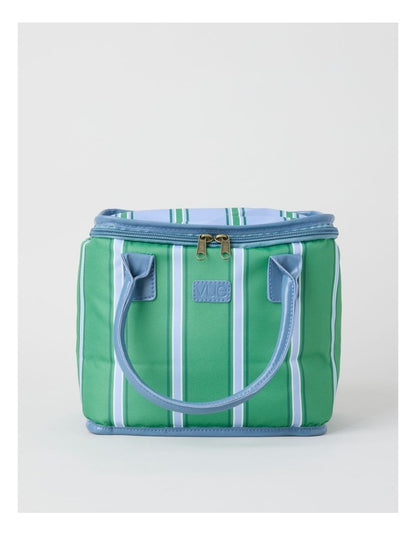Arlo Square Lunch Bag in Green Stripe