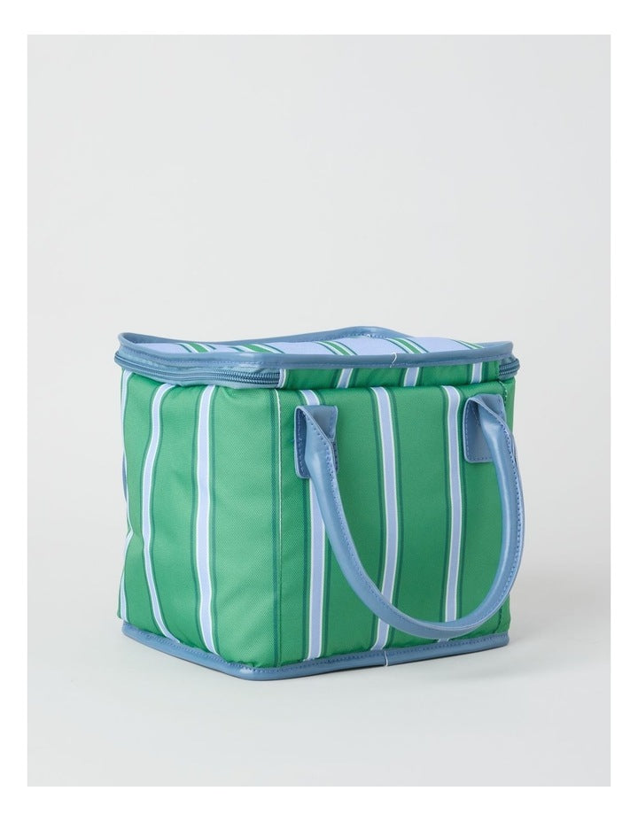 Arlo Square Lunch Bag in Green Stripe