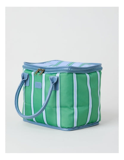 Arlo Square Lunch Bag in Green Stripe