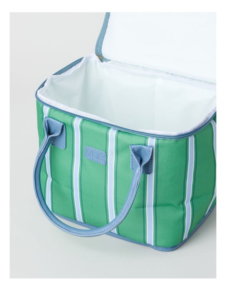 Arlo Square Lunch Bag in Green Stripe