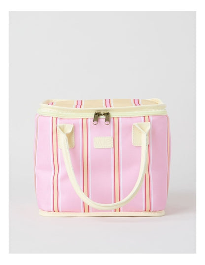 Arlo Square Lunch Bag in Pink and Yellow Stripe