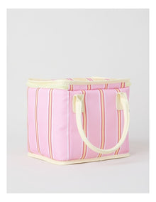 Arlo Square Lunch Bag in Pink and Yellow Stripe