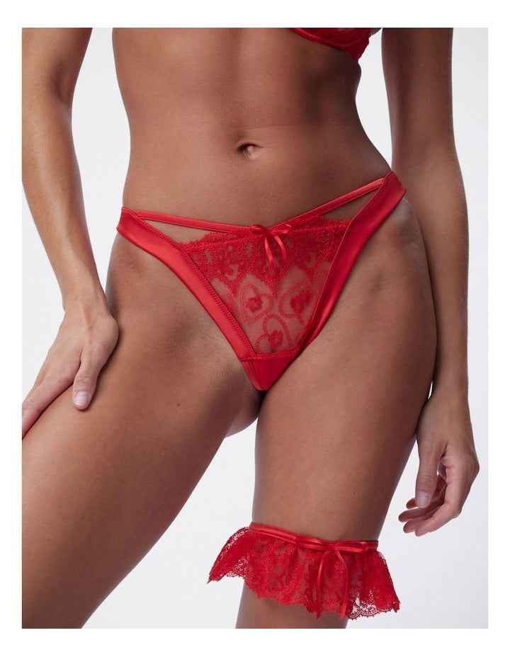 Bras N Things Enchanted Racing Hearts Garter in Red