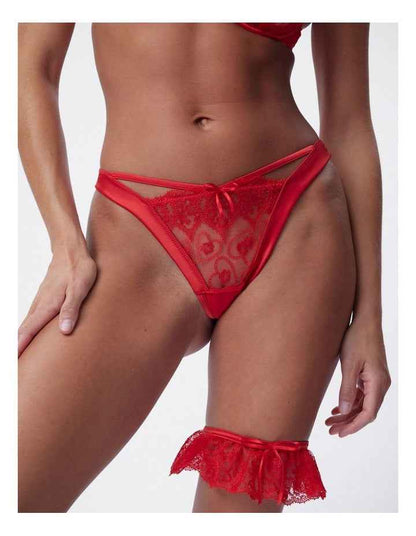Bras N Things Enchanted Racing Hearts Garter in Red
