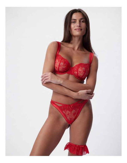 Bras N Things Enchanted Racing Hearts Garter in Red