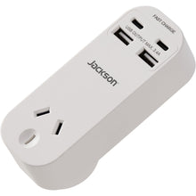 Jackson Fast Charge Adaptor w/ 1 x Power Socket, 2 x USB-A, 2 x USB-C Outlets