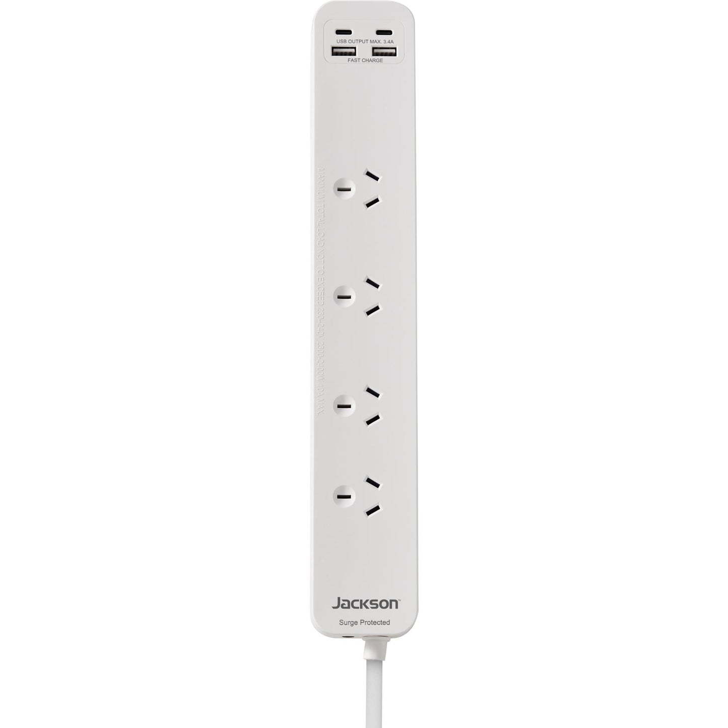 Jackson Surge Protected Board w/ 4 x Power Socket, 2 x USB-C, 2 X USB-A Outlets