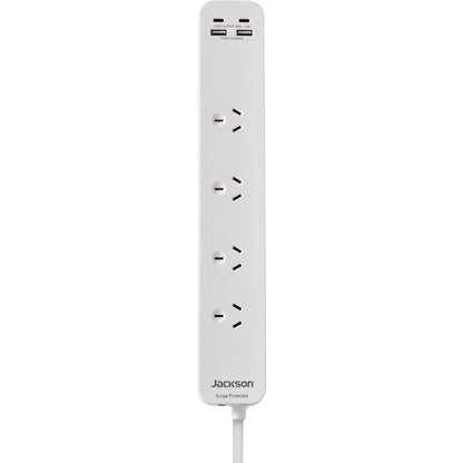 Jackson Surge Protected Board w/ 4 x Power Socket, 2 x USB-C, 2 X USB-A Outlets