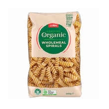COLES ORGANIC WHOLEMEAL SPIRALS PASTA.:500 GRAM